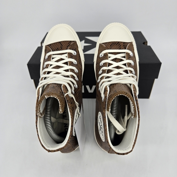 Converse Chuck Taylor All Star High Snakeskin Dark Whiskey Women's Shoes Size 7 - Picture 5 of 8